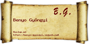 Benyo Gyöngyi névjegykártya