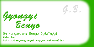 gyongyi benyo business card